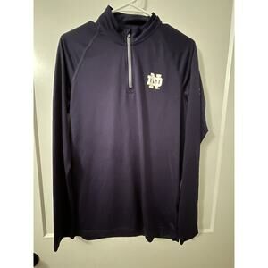 Notre Dame Under Armour 1/4 Zip Long Sleeve Pullover Mens Size S Loose Navy Blue
